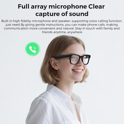 AI Smart Glasses with 800W Camera | OpenAI Recognition, 1080P Anti-Shake Video, Real-Time Translation & Long Battery Life