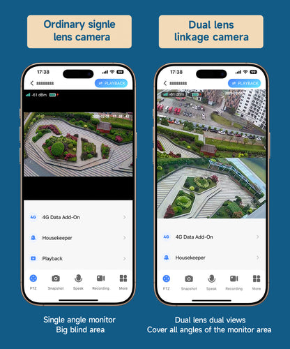 4G Solar Dual Lenses Security Camera, Wireless Outdoor, AI Human Detection, Dual View, 355° Pan 90° Tilt, PIR Motion Alert, IP65 Waterproof, Night Vision, App Remote, No WiFi Needed, Home Security System, Ai Security Camera System