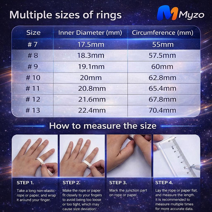 Myzo All-in-one R09 Smart Ring – Body Temp/HRV/Heart Rate/Stress/Menstruation/Steps/Calories/Remote control