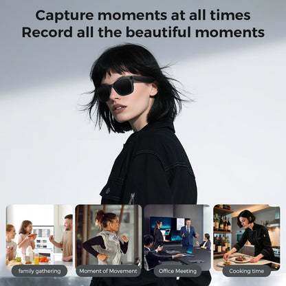 AI Smart Glasses with 800W Camera | OpenAI Recognition, 1080P Anti-Shake Video, Real-Time Translation & Long Battery Life