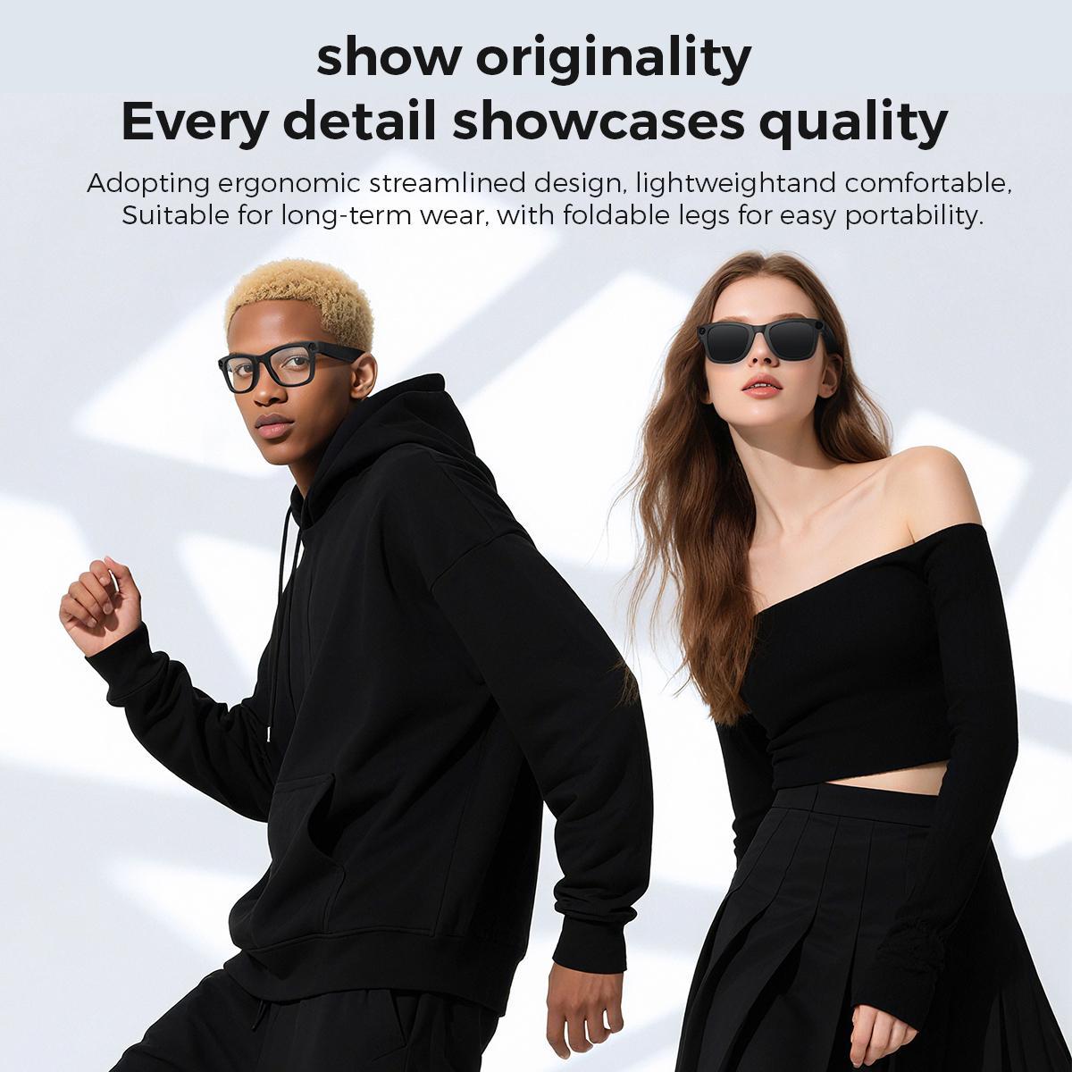 AI Smart Glasses with 800W Camera | OpenAI Recognition, 1080P Anti-Shake Video, Real-Time Translation & Long Battery Life